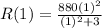 R(1) =\frac{880(1)^2}{(1)^2+3}