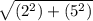 \sqrt{(2^2)+(5^2)}