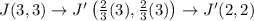 J(3,3) \rightarrow J^{\prime}\left(\frac{2}{3}(3), \frac{2}{3}(3)\right) \rightarrow J^{\prime}(2,2)