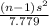 \frac{ (n-1)s^{2}}{7.779 }