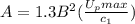 A = 1.3B^2 (\frac{U_p{max}}{c_1})