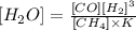 [H_{2}O] = \frac{[CO][H_{2}]^{3}}{[CH_{4}] \times K}