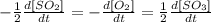 -\frac{1}{2} \frac{d[SO_{2} ]}{dt} = -\frac{d[O_{2} ]}{dt}=\frac{1}{2} \frac{d[SO_{3} ]}{dt}