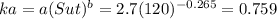 ka=a(Sut)^{b}=2.7(120)^{-0.265} =0.759