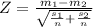 Z=\frac{m_1-m_2}{\sqrt{\frac{s_1}{n}+\frac{s_2}{n}  } }