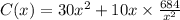 C(x)=30x^2+10x\times\frac{684}{x^2}