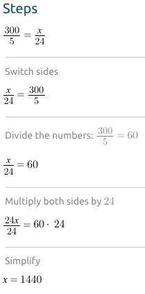 300/5 x/24 what does x=