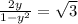 \frac{2y}{1-y^{2} } =\sqrt{3}