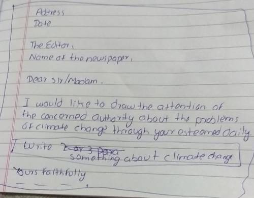 Climate change letter to the editor?