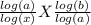 \frac{log (a)}{log(x)}  X \frac{log (b)}{log (a)}