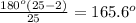 \frac{180^o(25-2)}{25}=165.6^o