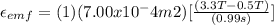 \epsilon_{emf} = (1)(7.00 x 10^-4 m2)[\frac{(3.3 T - 0.5 T)}{(0.99s)}]