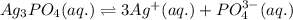Ag_3PO_4(aq.)\rightleftharpoons 3Ag^{+}(aq.)+PO_4^{3-}(aq.)