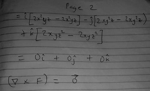 Determine if the vector field F(x,y,z)=(xy2z2+x)i+(x2yz2+y)j+(x2y2z)k is conservative. curl(F)= 0i+0