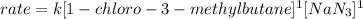 rate=k[1-chloro-3-methylbutane]^1[NaN_3]^1