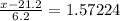 \frac{x-21.2}{6.2} = 1.57224
