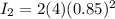 I_2 = 2(4)(0.85)^2