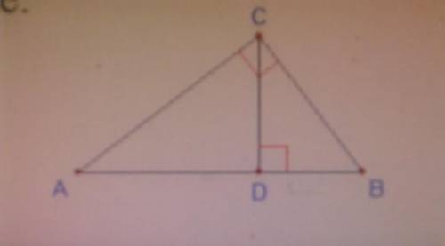 3) In the accompanying diagram of right triangle ABC, CD is drawn perpendicular to hypotenuse AB D I