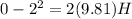 0 - 2^2 = 2(9.81)H