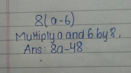 Which expression is equal to 8(a-6)?