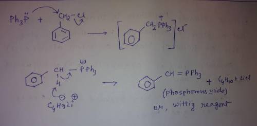 You did not prepare your own  chloride (PhCH2PPh3Cl, Wittig salt). Write a reaction showing how the