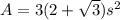 A=3(2+\sqrt{3})s^2