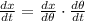 \frac{dx}{dt} = \frac{dx}{d\theta} \cdot \frac{d\theta}{dt}