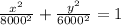 \frac{x^{2}}{8000^{2}} + \frac{y^{2}}{6000^{2}} = 1