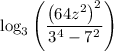 \log_3\left(\dfrac{\left(64z^2\right)^2}{3^4-7^2}\right)