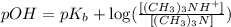 pOH=pK_b+\log(\frac{[(CH_3)_3NH^+]}{[(CH_3)_3N]})