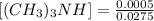 [(CH_3)_3NH]=\frac{0.0005}{0.0275}