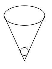 The radius of the cone is 1.75 inches, and its height is 3.5 inches. If the diameter of the bubble g