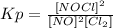 Kp=\frac{[NOCl]^{2} }{[NO]^{2} [Cl_2] }