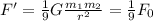 F'=\frac{1}{9}G\frac{m_1m_2}{r^2}=\frac{1}{9}F_0