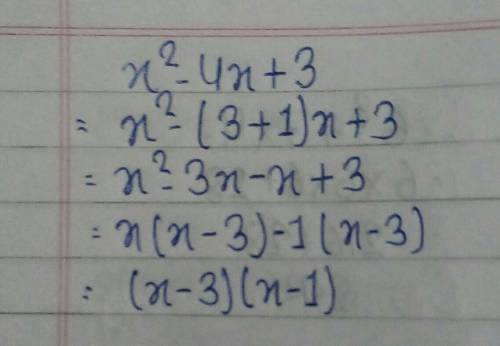 Please helpFactor the trinomial: x^2−4x+3