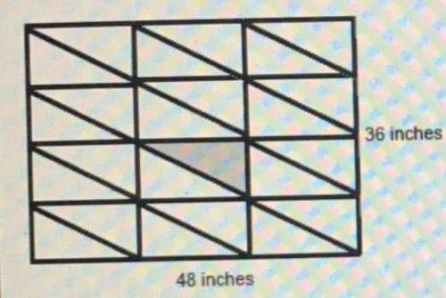 A rectangular stained glass window is made up of identical triangular parts as pictured below. 36 in