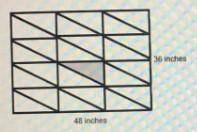A rectangular stained glass window is made up of identical triangular parts as pictured below. 36 in