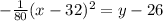 -\frac{1}{80}(x-32)^2=y-26