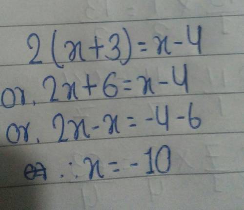 2(x+3)=x-4 help plz I don’t understand it