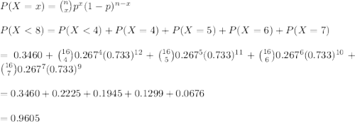 P(X=x)={n\choose x}p^x(1-p)^{n-x}\\\\P(X