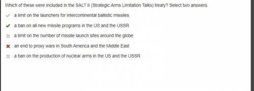 Which of these were included in the SALT II (Strategic Arms Limitation Talks) treaty? Select two ans