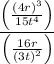 $\frac{\left(\frac{(4 r)^{3}}{15 t^{4}}\right)}{\left(\frac{16 r}{(3 t)^{2}}\right)}