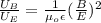 \frac{U_B}{U_E} = \frac{1}{\mu_o \epsilon} (\frac{B}{E})^2