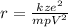 r=\frac{kze^{2} }{mpV^{2} }