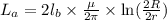 L_a=2l_b\times \frac{\mu }{2\pi }\times \ln(\frac{2R}{2r})