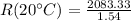 R(20\°C) = \frac{2083.33}{1.54}