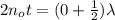2n_{o} t  =( 0+\frac{1}{2} )\lambda