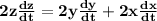 \mathbf{2z \frac{dz}{dt} = 2y\frac{dy}{dt} + 2x\frac{dx}{dt} }