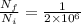 \frac{N_{f} }{N_{i} } = \frac{1}{2 \times 10^{6} }