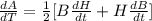 \frac{dA}{dT} = \frac{1}{2} [B\frac{dH}{dt} + H \frac{dB}{dt} ]